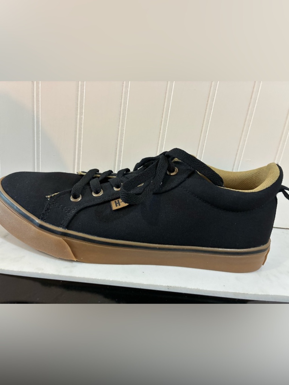 Harley-Davidson Black Canvas Sneakers with Gum Sole